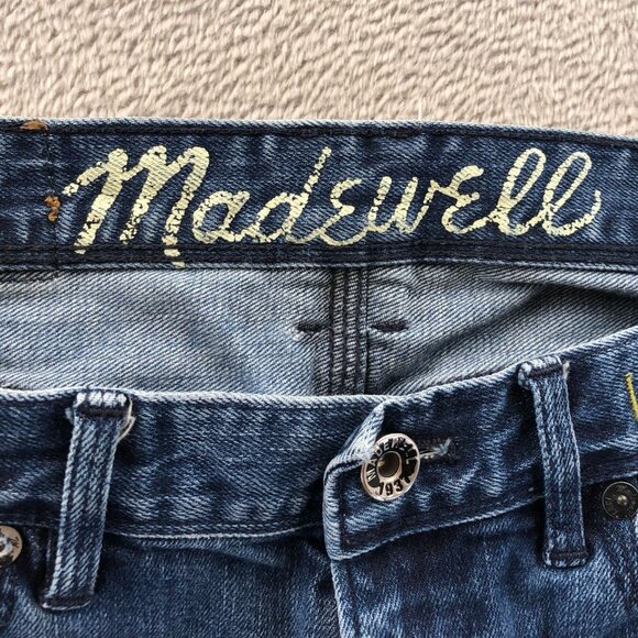 Madewell Womens Jeans 26x34 Blue Denim Stretch Slim Straight Leg Classic Casual - Picture 3 of 14
